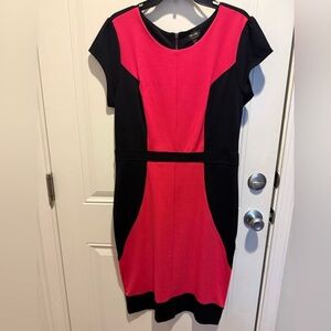 Nicole Black and Pink Midi Dress